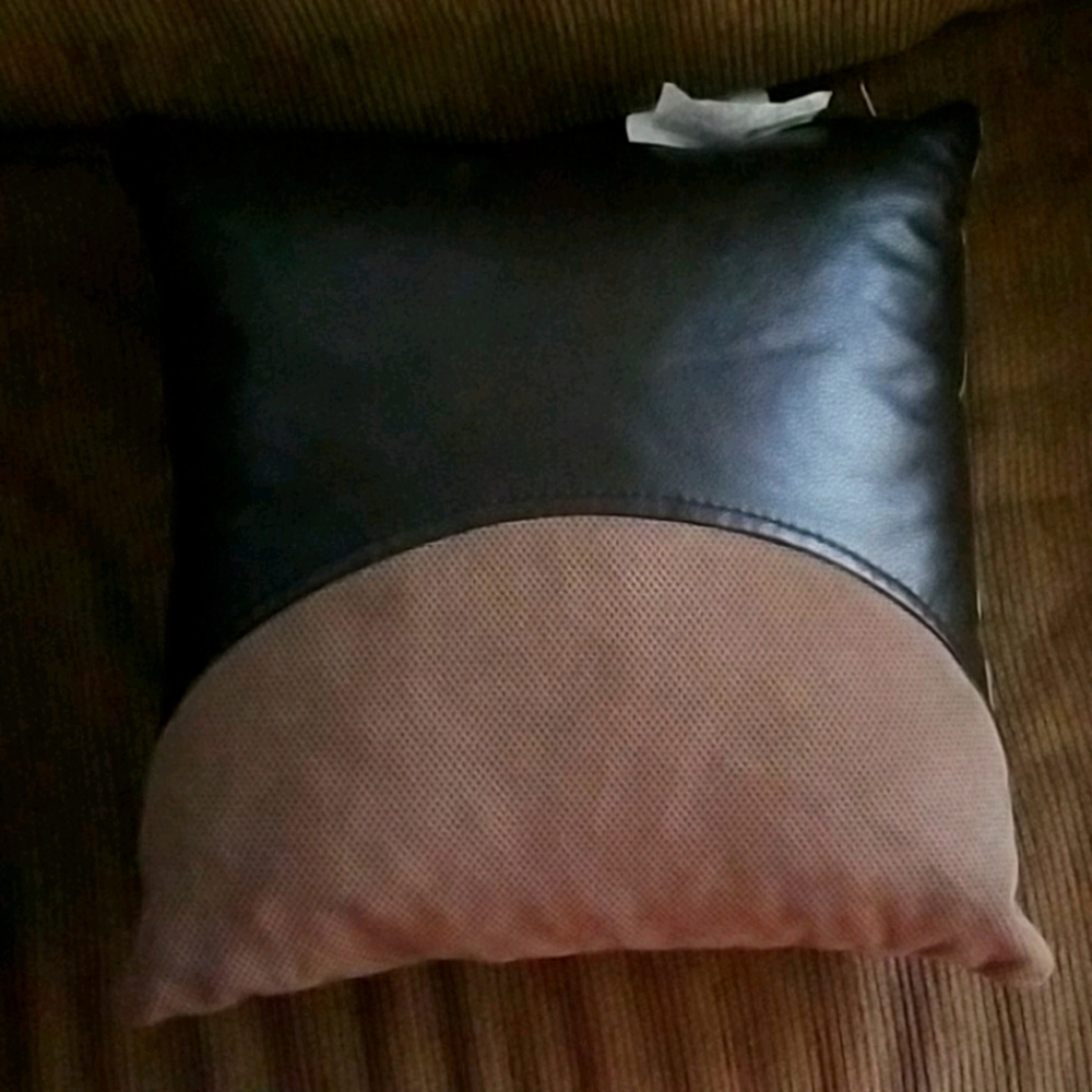 Threshold half leather/suede toss pillow